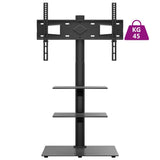 Corner TV Stand 3-Tiers for 32-65 Inch Black 379567