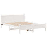 Bed Frame without Mattress White 120x190 cm Small Double Solid Wood Pine 855610