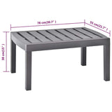 48816 Garden Table Mocha 78x55x38 cm Plastic