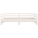 ZNTS Daybed with Trundle without Mattress White 90x200 cm Solid Wood 840142