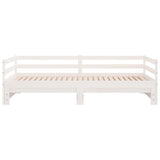 ZNTS Daybed with Trundle without Mattress White 90x200 cm Solid Wood 840142