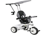 6 in 1 Tricycle for Kids with 5-point harness straps, Removable Canopy, White T3398P348139