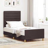 ZNTS Bed Frame Dark Brown 90x200 cm Fabric 3344623