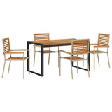 Garden Dining Set 5 pcs Beige Poly Rattan 3365474