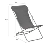 Folding Beach Chairs 2 pcs Steel and Oxford Fabric Grey 44361