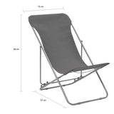 Beach Chair Set of 2 Grey Powder-coated steel Standard 44361