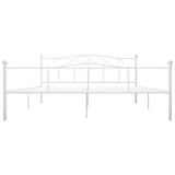 284521 Bed Frame without Mattress White Metal 180x200 cm Super King