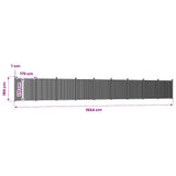 Fence Panel Grey 1564x186 cm WPC 3282797