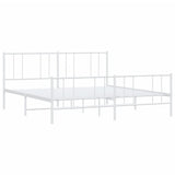 Metal Bed Frame without Mattress with Footboard White 200x200cm 352554