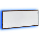 LED Bathroom Mirror Brown Oak 100x8.5x37 cm Engineered Wood 856274