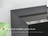 High Gloss Side Cabinet, Push-Open Design with 2 Drawers and 2 Cabinets for Living Room, 74H 117W T3398P423897