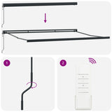 Retractable Awning Manual Red and black 350 x 250 cm Fabric 3330230