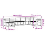 Outdoor Sofa Set 8 pcs White Solid Acacia Wood 3388038