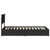 Storage Bed with Headboard Black 90 x 190 cm Engineered Wood 3410841