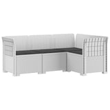 4-Seater Garden Sofa with Cushions Rattan Look PP White 3443971