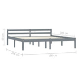 Bed Frame without Mattress Grey Solid Pine Wood 160x200 cm 283200