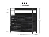Rustic Chest of Seven Fabric Drawers - Black T3398P342220