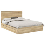 Storage Bed with Drawer Sonoma Oak 150 x 200 cm Engineered Wood 3411196