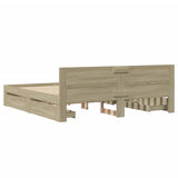 Bed Frame with Headboard without Mattress Sonoma Oak 180x200 cm Super King 3295543