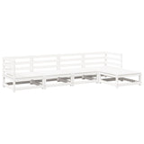 5 Piece Garden Sofa Set White Solid Wood Pine 3299385