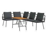 Garden Sofa Set 2 pcs Black Poly Rattan 3328652