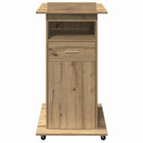Podium with Drawer Artisan Oak 55 x 55 x 107 cm Engineered Wood 862298