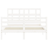 Bed Frame without Mattress White Small Double Solid Wood 3194802