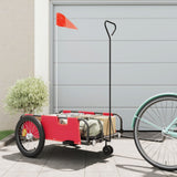 Bike Trailer Red and Black Oxford Fabric and Iron 94195
