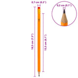 HB Pencils 1000 pcs 0.7 x 18.5 cm Yellow Solid Poplar Wood 42042092