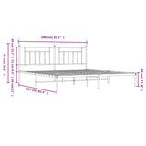 Bed Frame Black Powder-Coated Steel 200x200 cm Bed Frame 353544