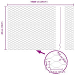 Hexagon Fence Silver 0.4 x 100 m Galvanised steel 42005738