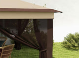 3 x 3 Pop Up Gazebo, Height Adjustable Instant Event Shelter with Netting and Carrying Bag, Beige T3398P314111