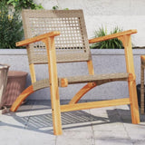 Garden Chairs 2 pcs Beige Poly Rattan and Acacia Wood 365869