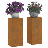 Plant Stand 2 pcs Rusty 24 x 24 x 55 cm Weathering Steel 865819