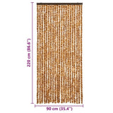 Insect Curtain Ochre and White 90x220 cm Chenille 325458