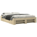 Bed Frame without Mattress Sonoma Oak 160x200 cm Engineered Wood 3295459