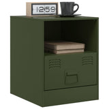 ZNTS Bedside Cabinets 2 pcs Olive Green 34.5x39x44 cm Steel 841760