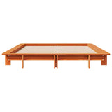 Bed Frame without Mattress Wax Brown 135x190 cm Double Solid Wood Pine 850676