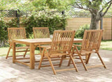 Garden Chair Set of 4 Natural Brown Solid acacia wood Medium 3065515