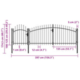 144363 Garden Gate "Woerden" Steel 1,25x4 m Black