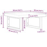 Basin Shelf Wall Mounted Steel and Solid Wood Acacia 3302773