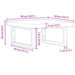 ZNTS Basin Shelf Wall Mounted Steel and Solid Wood Acacia 3302765