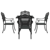 Garden Table Set 5 pcs Black Cast Aluminium 3334745