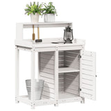 Potting Table with Shelves White 82.5x50x109.5 cm Solid Wood Pine 832423