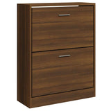 Shoe Cabinet Brown Oak 63x24x81 cm Engineered Wood 342563