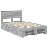 Bed Frame Grey Sonoma 137 x 203 cm Engineered Wood 3408772