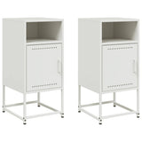 Bedside Cabinets 2 pcs White 36x39x78 cm Steel 846577