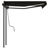 Manual Retractable Awning with LED 3.5x2.5 m Anthracite 3070124