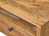 Solid Wood Mini Classic Open Bedside, 2 Drawers and Open Slot, Oak-ish, Brown B2743P403101