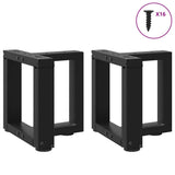 ZNTS Coffee Table Legs T-Shaped 2 pcs Black 30x25x cm Steel 4013000